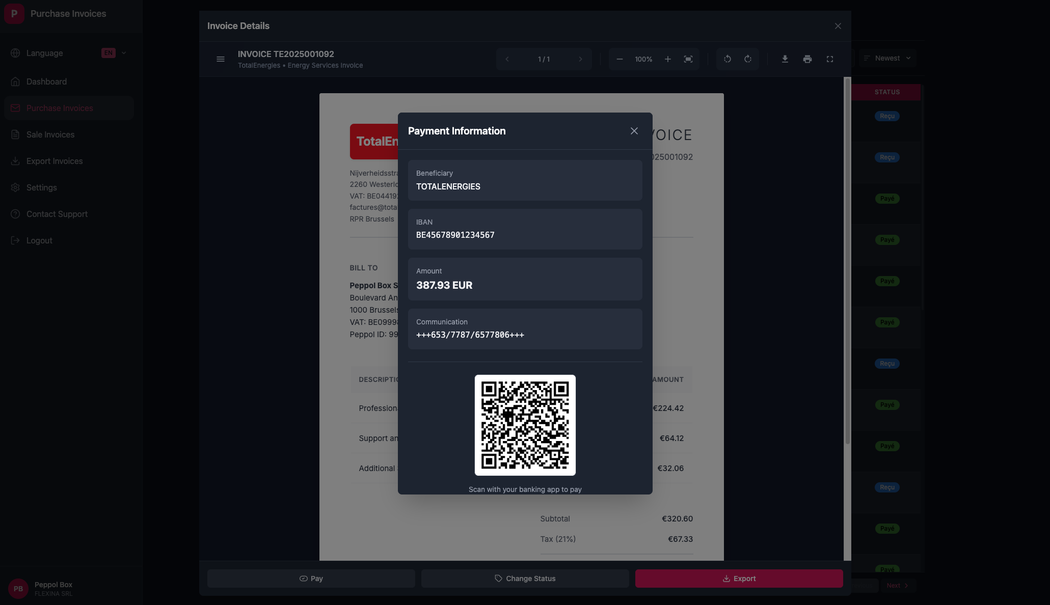 Purchase invoice workflow processing