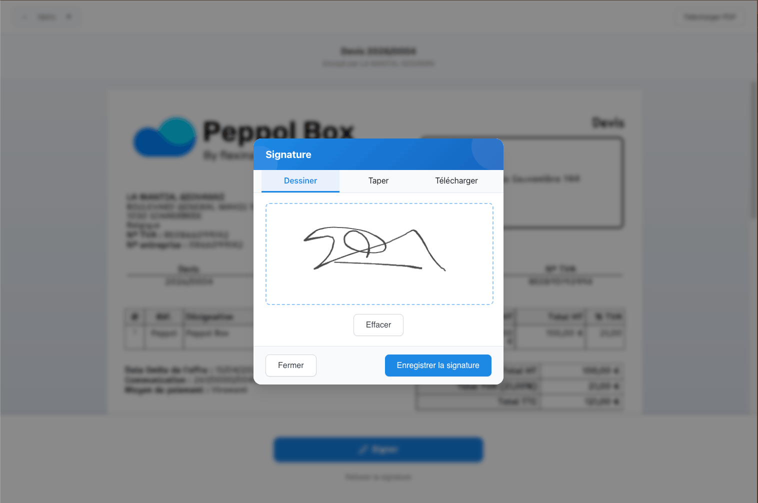 Peppol Box quotes module