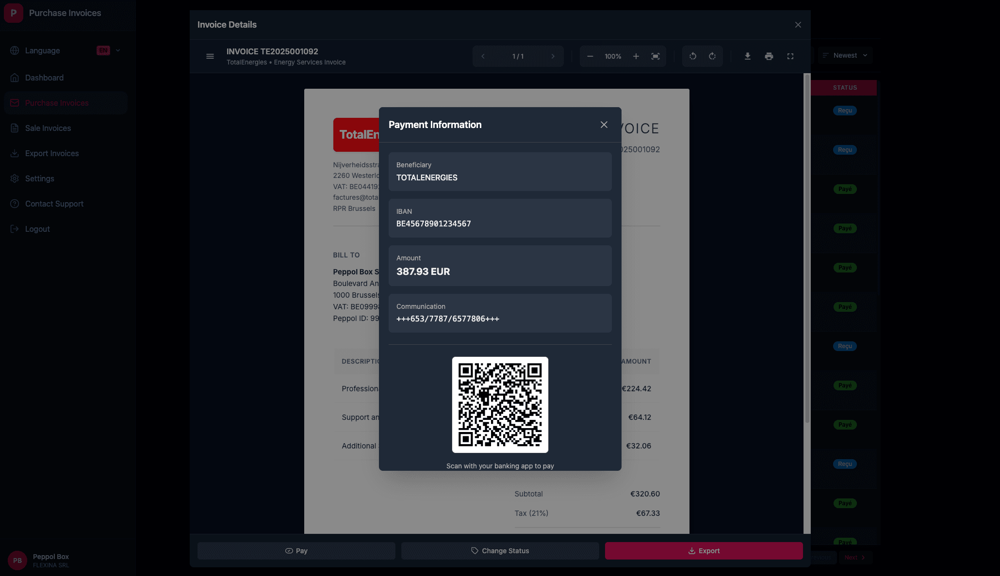 Purchase invoice workflow processing