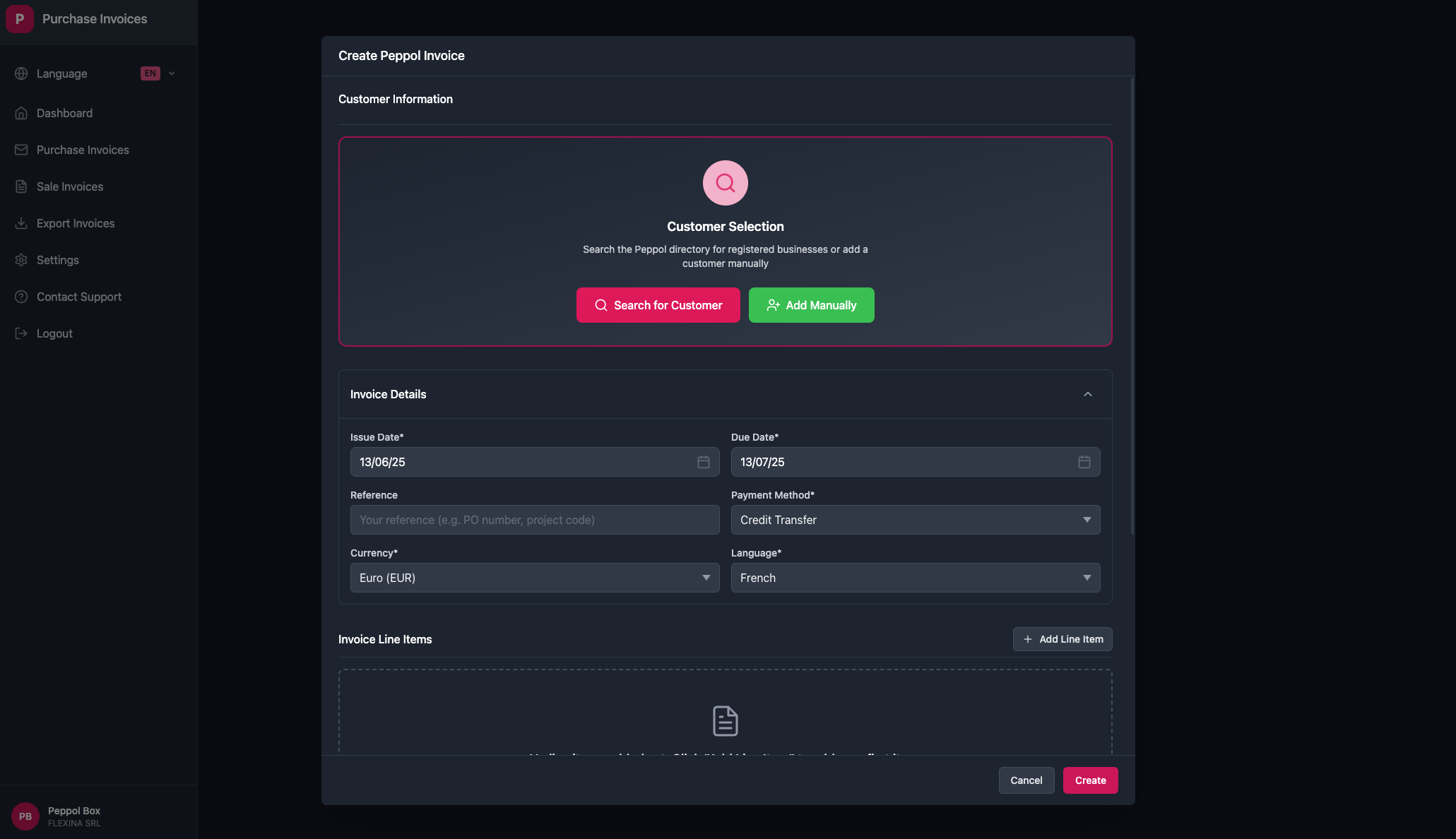 Customer selection interface