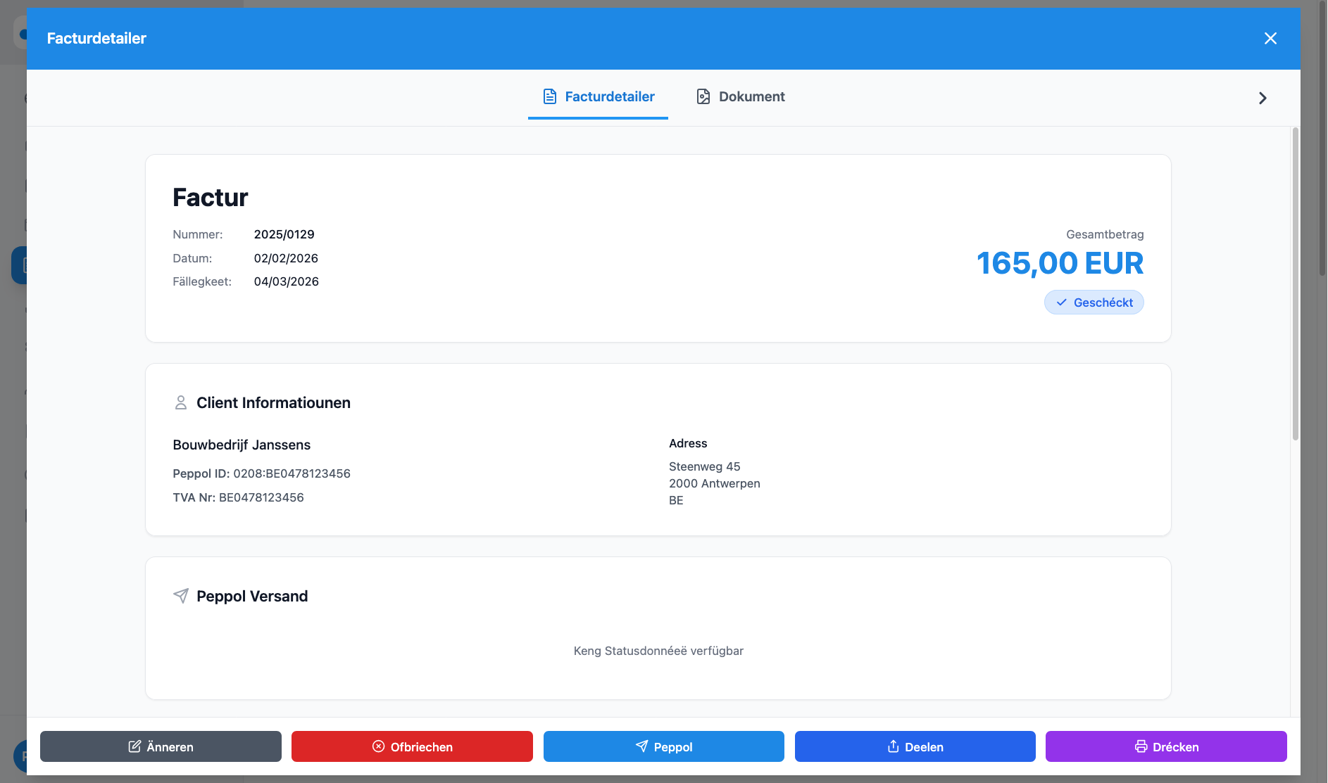 Séier Rechnungsversand