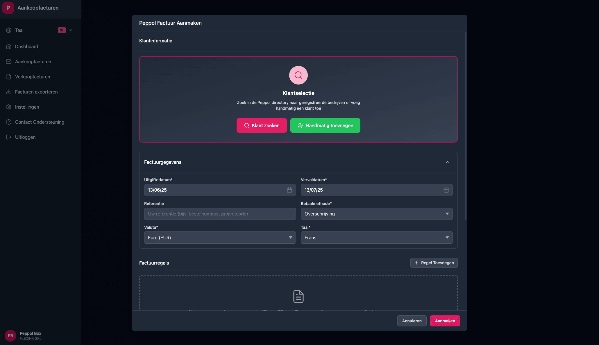 Customer selection interface