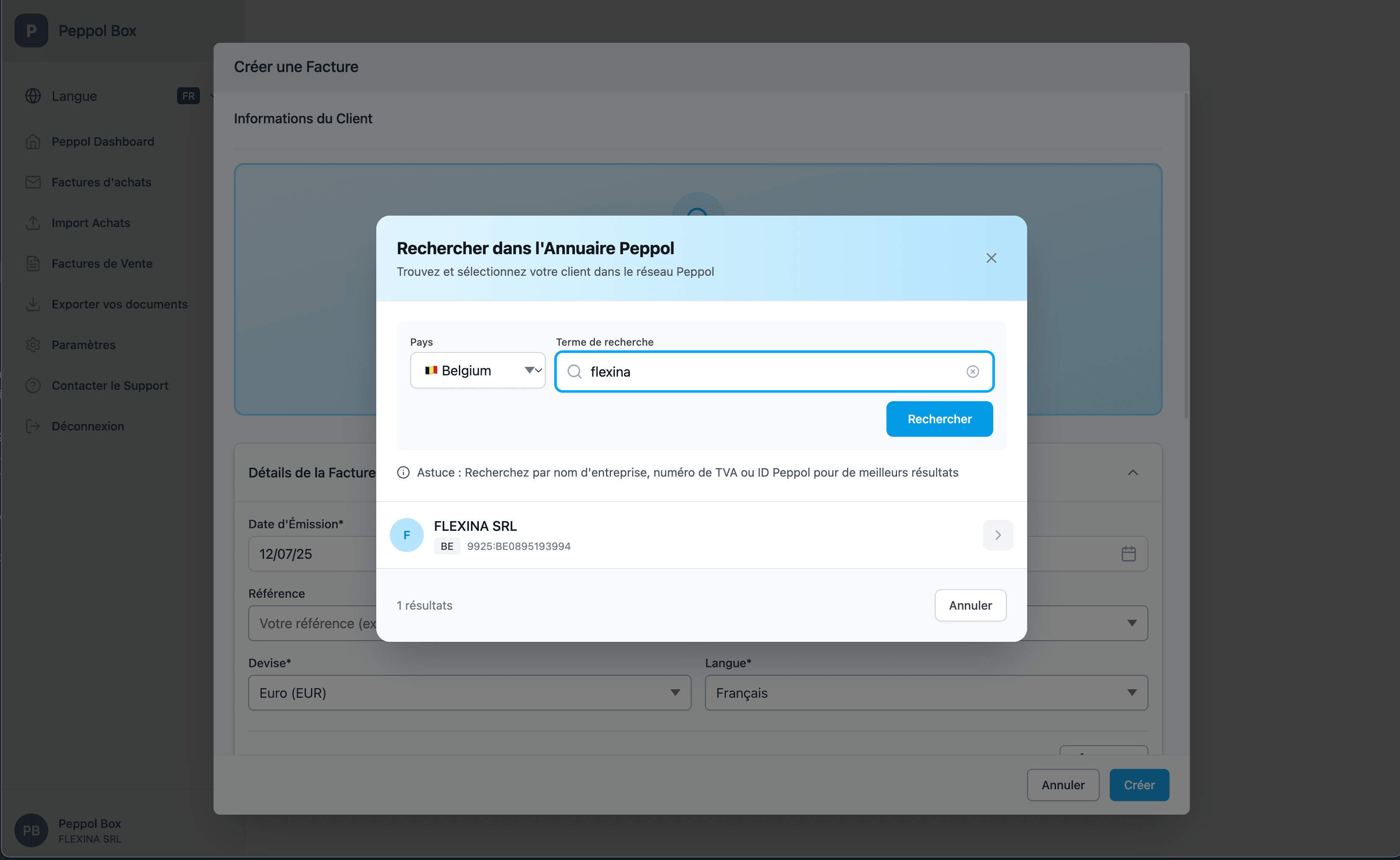 Customer selection interface