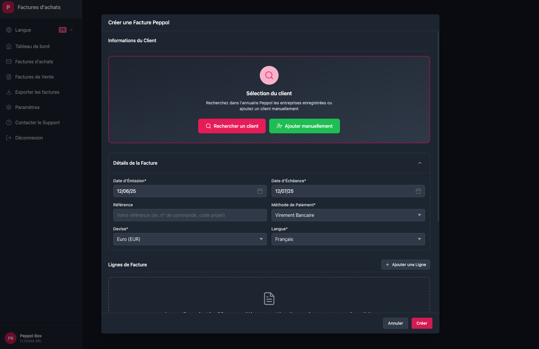 Customer selection interface